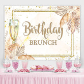 Gold Funkeln Blumen Geburtstag Brunch Hintergrund Für Mädchen